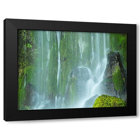 Oregon-Columbia River Gorge National Scenic Area-Lancaster Falls Black Modern Wood Framed Art Print by Wild, Jamie and Judy