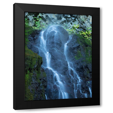 Oregon-Columbia River Gorge National Scenic Area-Cabin Creek Falls Black Modern Wood Framed Art Print by Wild, Jamie and Judy