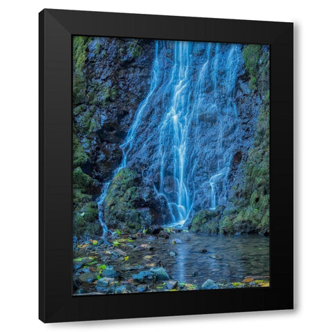 Oregon-Columbia River Gorge National Scenic Area-Cabin Creek Falls Black Modern Wood Framed Art Print with Double Matting by Wild, Jamie and Judy