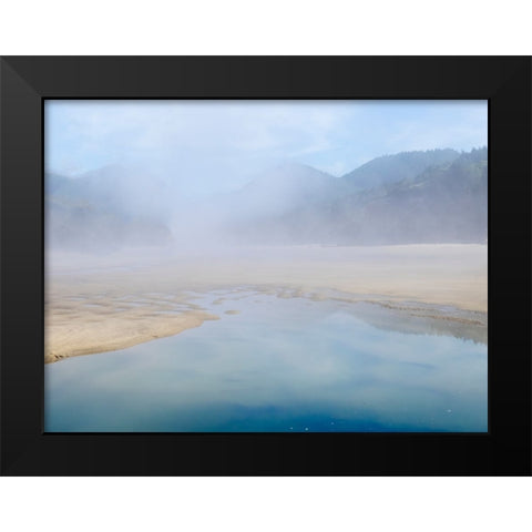 Oregon-Hug Point Foggy beach Black Modern Wood Framed Art Print by Wild, Jamie and Judy