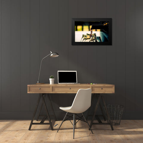 Oregon-Willamette Valley Dramatic pour of pinot noir in an Oregon winery Black Modern Wood Framed Art Print by Duval, Richard
