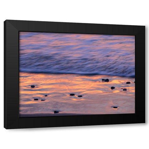 Oregon-Cape Arch-Pacific ocean evening light on surf Black Modern Wood Framed Art Print with Double Matting by Gulin, Sylvia
