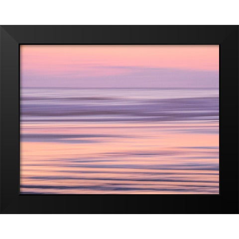 Oregon-Cannon Beach and a dreamy view of the beach at low tide at sunset Black Modern Wood Framed Art Print by Gulin, Sylvia