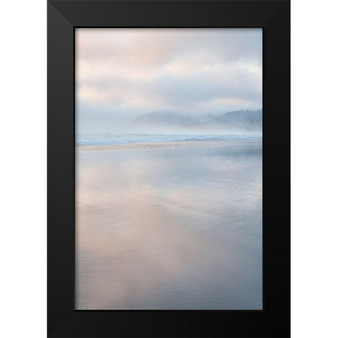 Oregon-Cannon Beach looking to the north along the Pacific Coast line Black Modern Wood Framed Art Print by Gulin, Sylvia