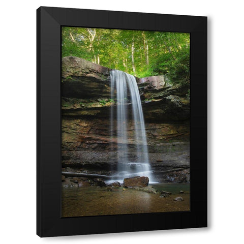 Cucumber Falls-Ohiopyle State Park-Pennsylvania Black Modern Wood Framed Art Print with Double Matting by Majchrowicz, Alan