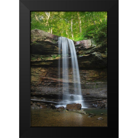 Cucumber Falls-Ohiopyle State Park-Pennsylvania Black Modern Wood Framed Art Print by Majchrowicz, Alan