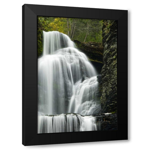 PA, Delaware Water Gap, Dingmans Falls Black Modern Wood Framed Art Print by OBrien, Jay