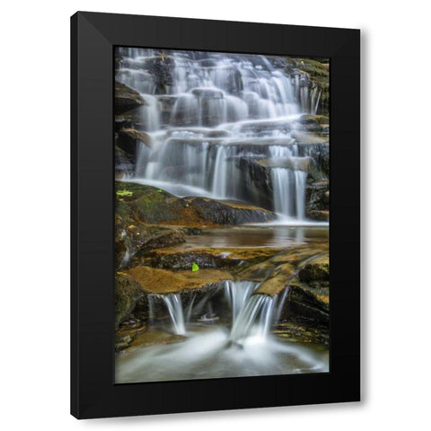 Pennsylvania Waterfall in Ricketts Glen SP Black Modern Wood Framed Art Print with Double Matting by OBrien, Jay