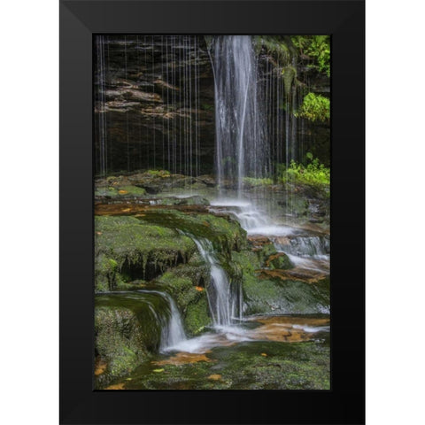 Pennsylvania Waterfall in Ricketts Glen SP Black Modern Wood Framed Art Print by OBrien, Jay