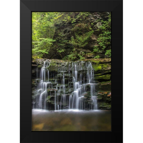 Pennsylvania Waterfall in Ricketts Glen SP Black Modern Wood Framed Art Print by OBrien, Jay
