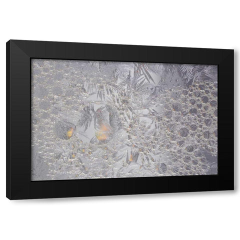 Pennsylvania Frosty window pane and soap bubbles Black Modern Wood Framed Art Print by Anon, Ellen