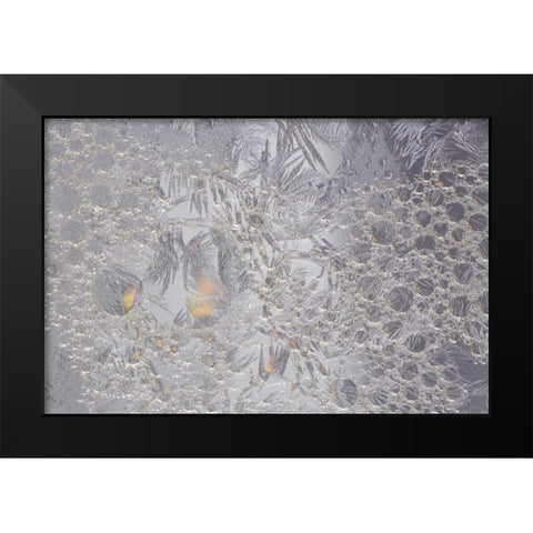 Pennsylvania Frosty window pane and soap bubbles Black Modern Wood Framed Art Print by Anon, Ellen