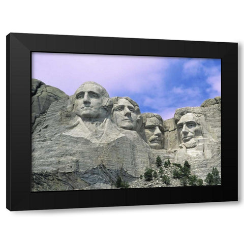 SD, Mount Rushmore, presidential faces Black Modern Wood Framed Art Print with Double Matting by Flaherty, Dennis