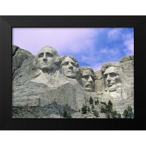 SD, Mount Rushmore, presidential faces Black Modern Wood Framed Art Print by Flaherty, Dennis