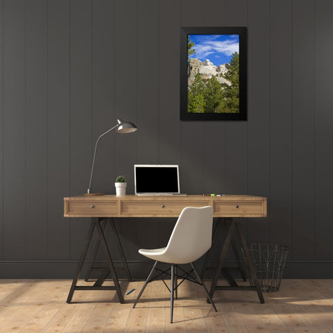 South Dakota Overview of Mount Rushmore Black Modern Wood Framed Art Print by Lord, Fred