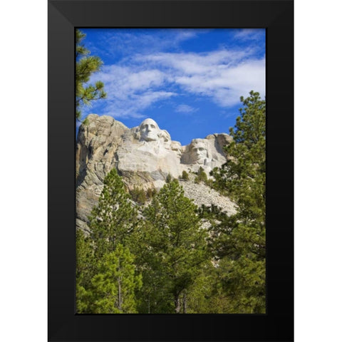 South Dakota Overview of Mount Rushmore Black Modern Wood Framed Art Print by Lord, Fred