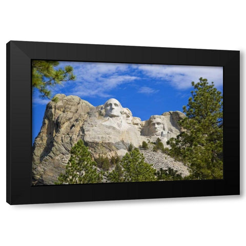 South Dakota Overview of Mount Rushmore Black Modern Wood Framed Art Print by Lord, Fred