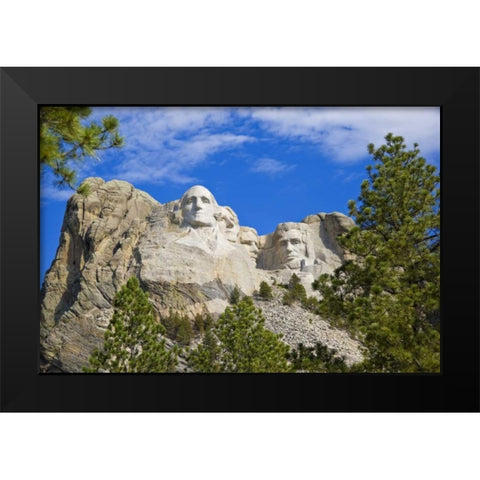 South Dakota Overview of Mount Rushmore Black Modern Wood Framed Art Print by Lord, Fred