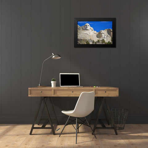 SD, Mount Rushmore in daytime Black Modern Wood Framed Art Print by Lord, Fred