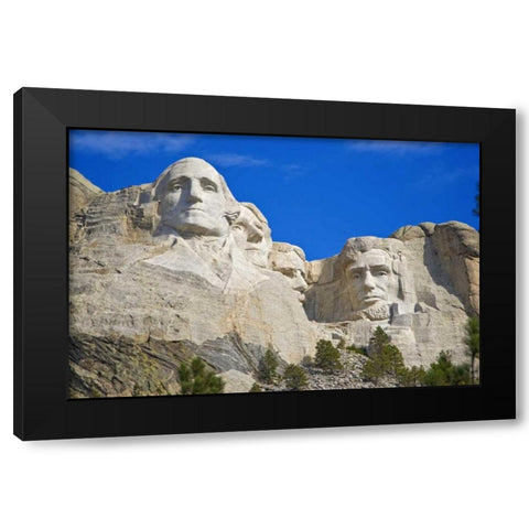 SD, Mount Rushmore in daytime Black Modern Wood Framed Art Print by Lord, Fred