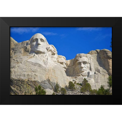 SD, Mount Rushmore in daytime Black Modern Wood Framed Art Print by Lord, Fred