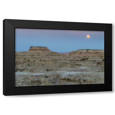 USA, South Dakota Moonrise in Badlands NP Black Modern Wood Framed Art Print with Double Matting by Illg, Cathy and Gordon