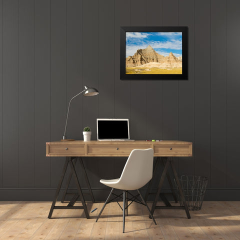 South Dakota- Badlands National Park. Mixed-grass Prairie and Badlands rock formations Black Modern Wood Framed Art Print by Wild, Jamie and Judy