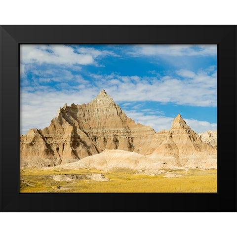 South Dakota- Badlands National Park. Mixed-grass Prairie and Badlands rock formations Black Modern Wood Framed Art Print by Wild, Jamie and Judy