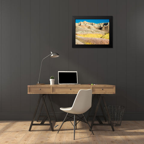 South Dakota- Badlands National Park. Badlands rock formations- Yellow Mounds Black Modern Wood Framed Art Print by Wild, Jamie and Judy