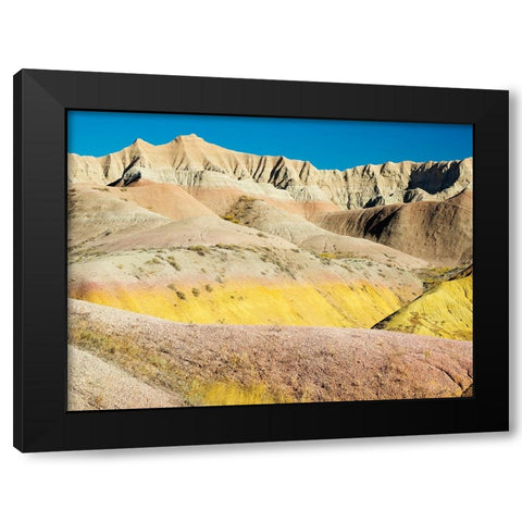 South Dakota- Badlands National Park. Badlands rock formations- Yellow Mounds Black Modern Wood Framed Art Print by Wild, Jamie and Judy