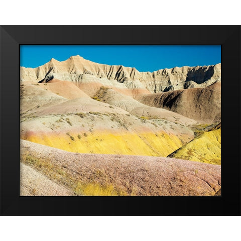 South Dakota- Badlands National Park. Badlands rock formations- Yellow Mounds Black Modern Wood Framed Art Print by Wild, Jamie and Judy