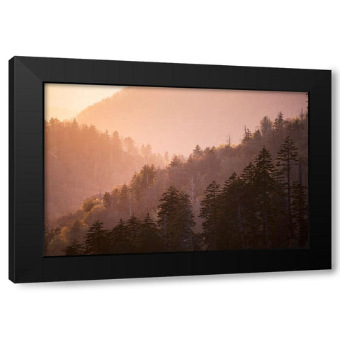 Sunset from Morton Overlook-Great Smoky Mountains National Park-Tennessee Black Modern Wood Framed Art Print by Jones, Adam