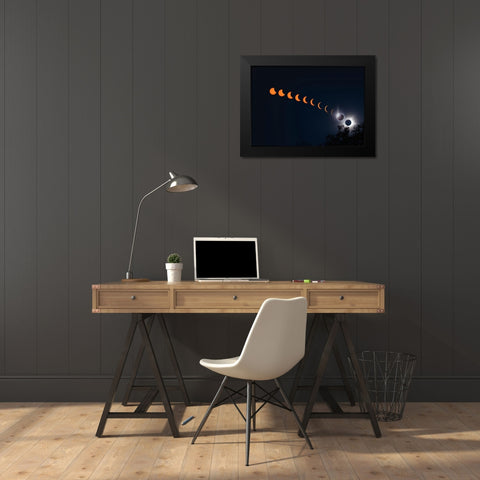 Solar Eclipse 2017-Viewed from Smoky Mountains National Park-Tennessee-USA Black Modern Wood Framed Art Print by Miller, Anna