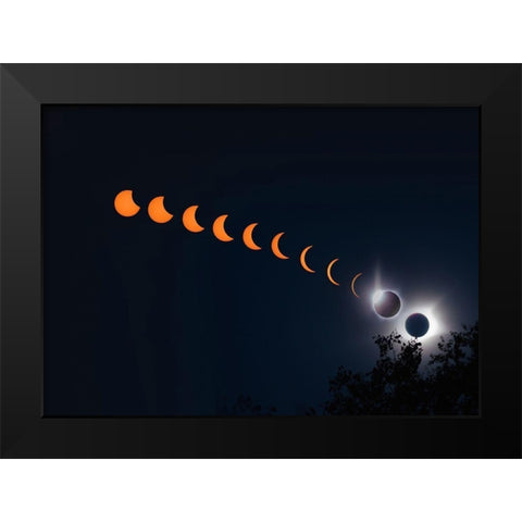 Solar Eclipse 2017-Viewed from Smoky Mountains National Park-Tennessee-USA Black Modern Wood Framed Art Print by Miller, Anna