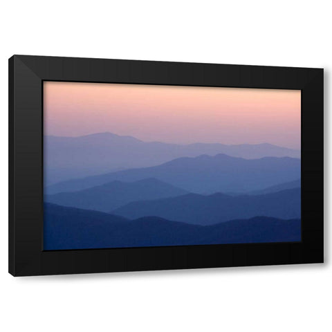 TN, Great Smoky Mts Mountain layers at sunset Black Modern Wood Framed Art Print with Double Matting by Kaveney, Wendy