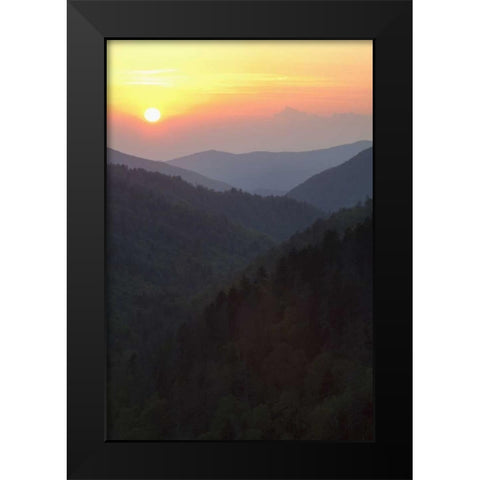 Tennessee, Great Smoky Mts Morton Overlook Black Modern Wood Framed Art Print by Flaherty, Dennis