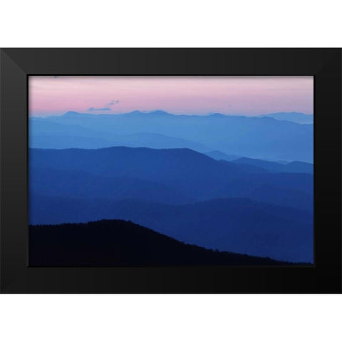 TN, Great Smoky Mts, Blue Mountain landscape Black Modern Wood Framed Art Print by Flaherty, Dennis