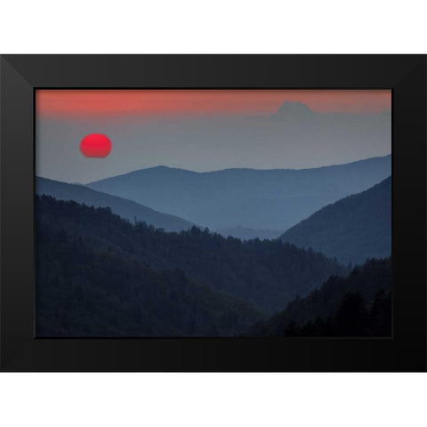 Tennessee, Great Smoky Mts Morton Overlook Black Modern Wood Framed Art Print by Flaherty, Dennis