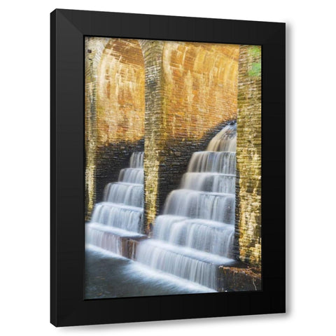 TN, Cumberland Mountain SP Dam spillway Black Modern Wood Framed Art Print by Paulson, Don
