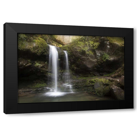 Tennessee, Great Smoky Mts Grotto Falls scenic Black Modern Wood Framed Art Print by Grall, Don