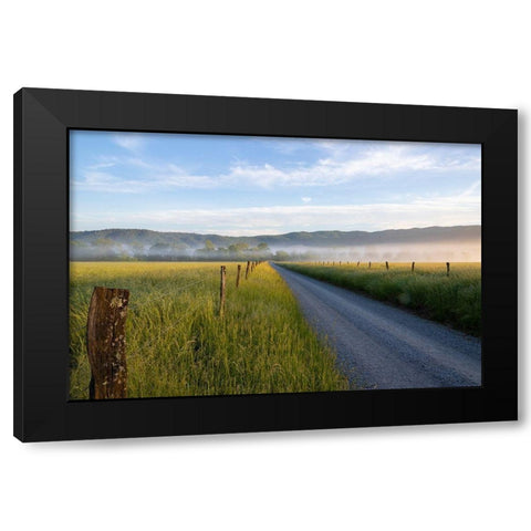 Hyatt Lane in fog Cades Cove Great Smoky Mountains National Park-Tennessee Black Modern Wood Framed Art Print with Double Matting by Day, Richard and Susan