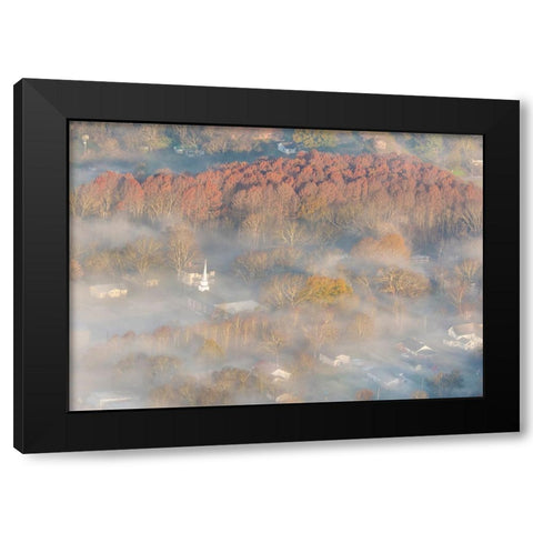 USA-Tennessee Church steeple rises above fog Black Modern Wood Framed Art Print by Drury, Trish