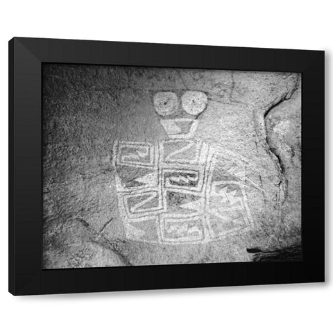 TX, Hueco Tanks SP Tlaloc Indian rain deity Black Modern Wood Framed Art Print with Double Matting by Flaherty, Dennis