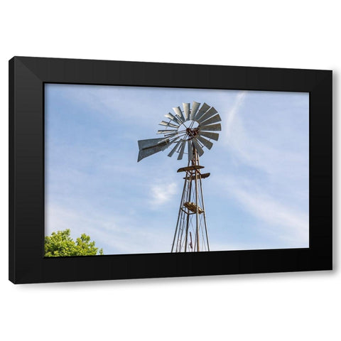 Castroville-Texas-USA-Windmill in the Texas Hill Country Black Modern Wood Framed Art Print with Double Matting by Wilson, Emily M.