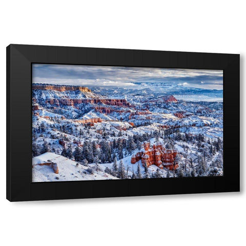 Utah-Bryce Canyon National Park-Buttes and hoodoos on a winter morning Black Modern Wood Framed Art Print with Double Matting by Collins, Ann