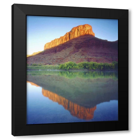 UT, Sunlight on a mesa with the Colorado River Black Modern Wood Framed Art Print with Double Matting by Talbot Frank, Christopher
