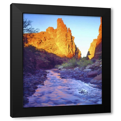 USA, Utah, A stream near Fisher Towers Black Modern Wood Framed Art Print with Double Matting by Talbot Frank, Christopher