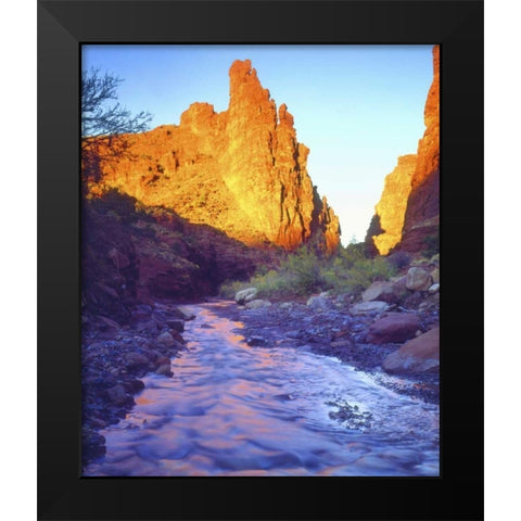 USA, Utah, A stream near Fisher Towers Black Modern Wood Framed Art Print by Talbot Frank, Christopher