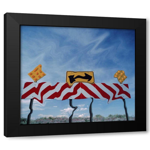 Utah, Digital distortion road sign at end of road Black Modern Wood Framed Art Print by Satushek, Steve