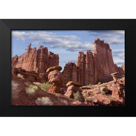USA, Utah View of Fisher Towers Black Modern Wood Framed Art Print by Paulson, Don